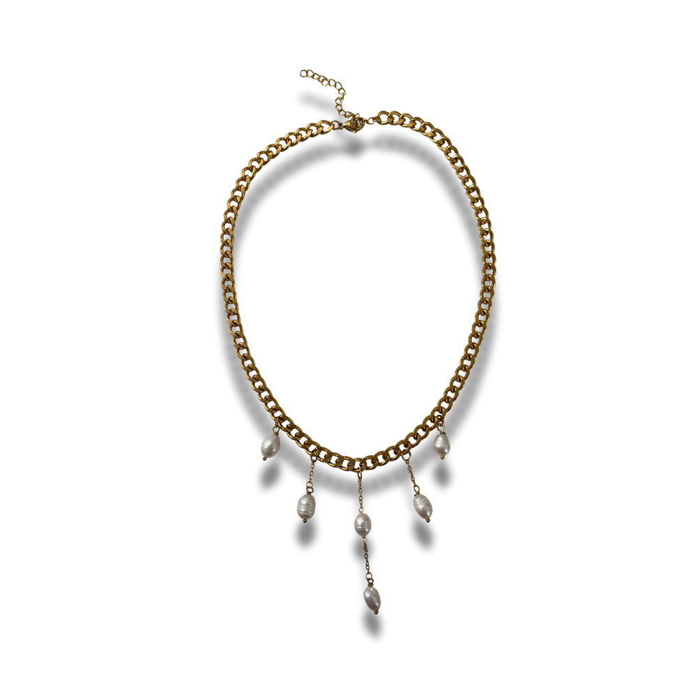 COLLAR TIRAS CON PERLAS