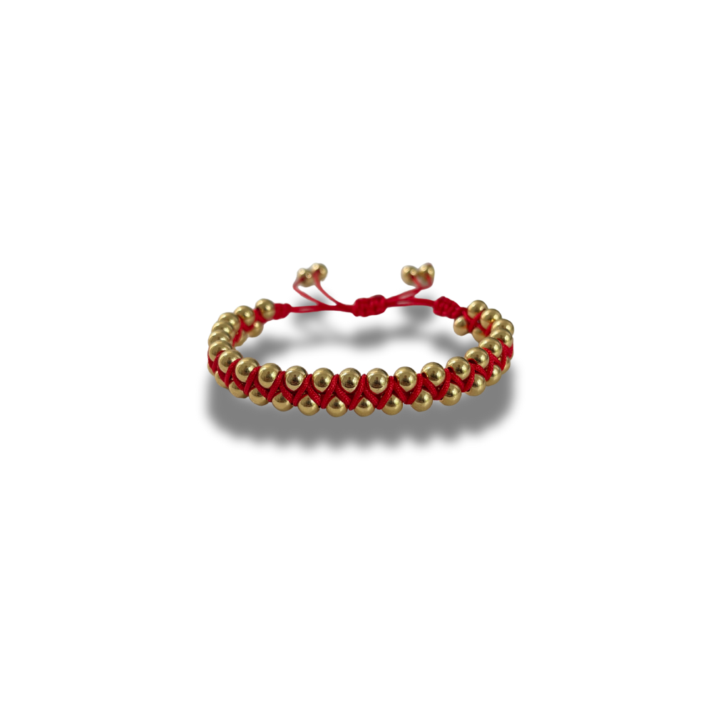 PULSERA BOLITAS HILO ROJO