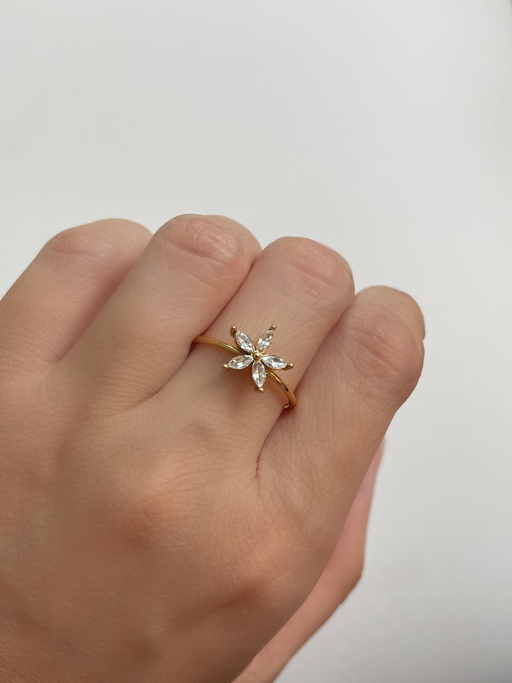 ANILLO FLOR CON ZIRCONIAS