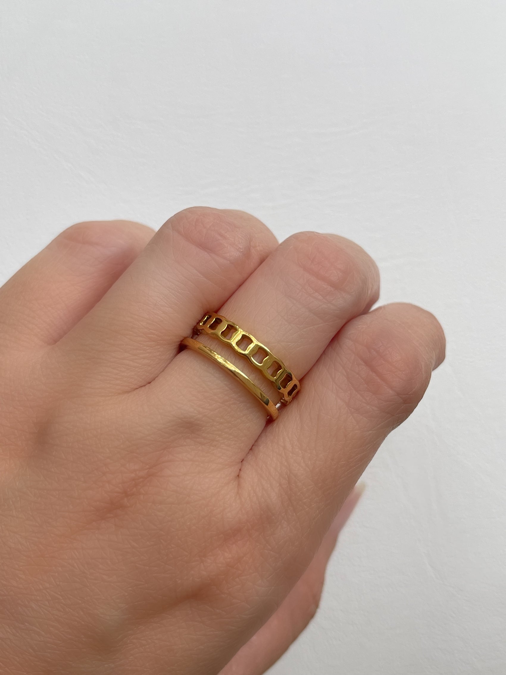 ANILLO DOBLE ESLABONES CON LINEA