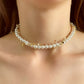 CHOKER PERLAS CON CADENA TRENZADA