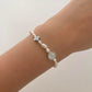 PULSERA PERLAS CON SAN BENITO Y CRUZ
