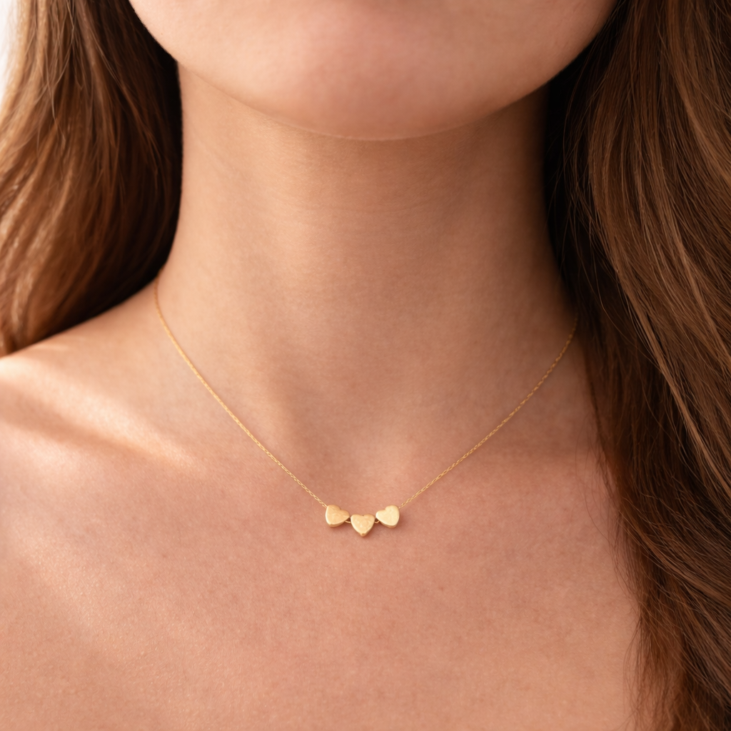 COLLAR CON 3 CORAZONES PEQUEÑOS