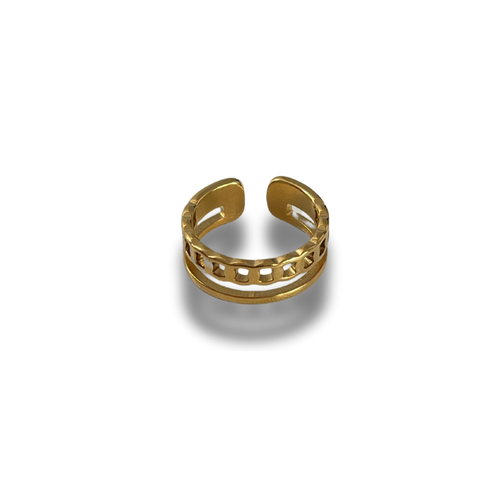 ANILLO DOBLE ESLABONES CON LINEA
