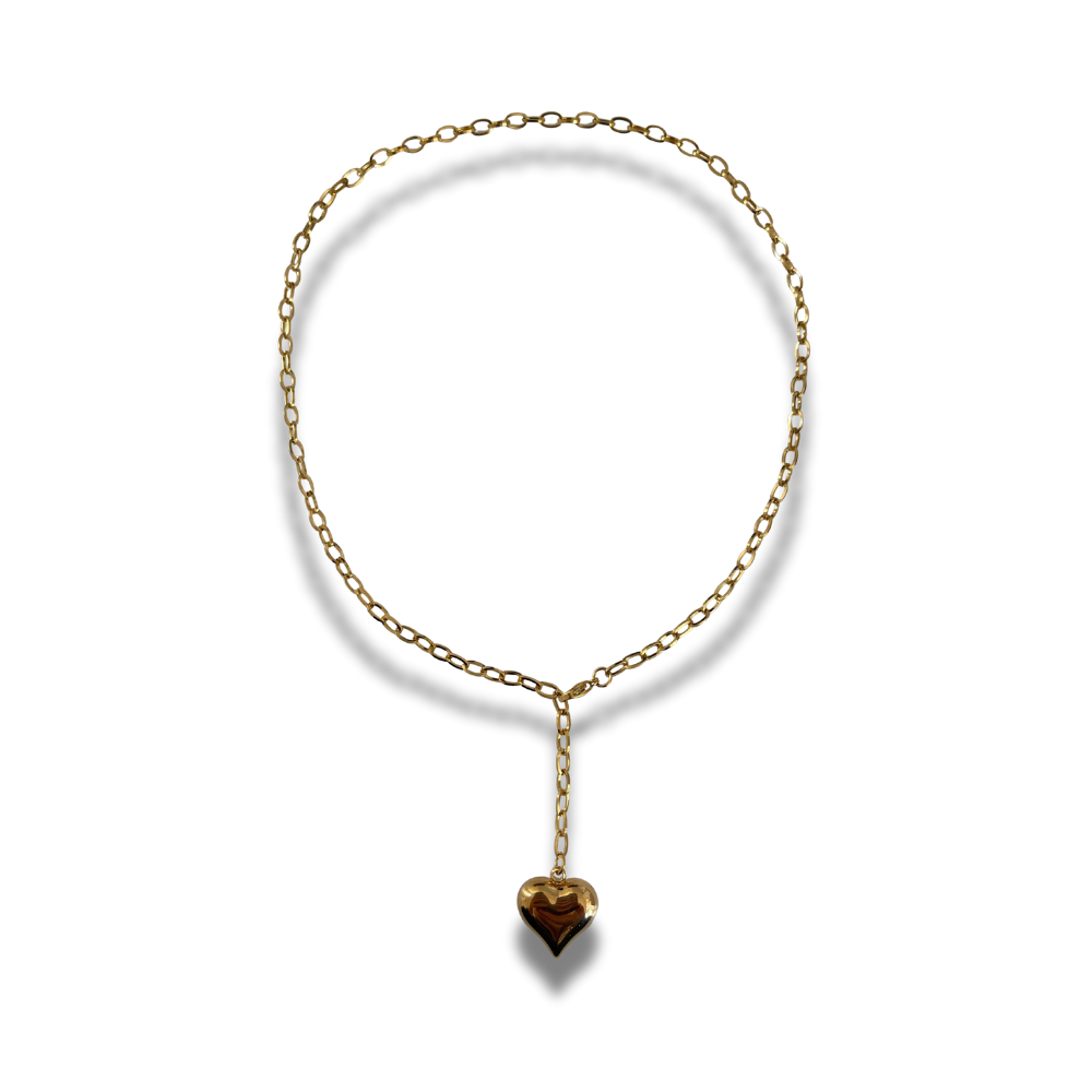 collar con dije de corazon grande