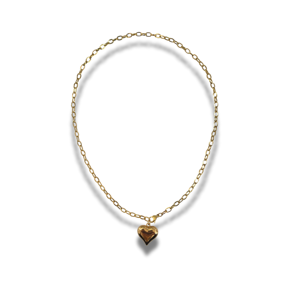 collar con dije de corazon grande