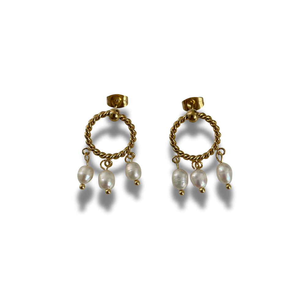 ARETES CÍRCULO CON PERLAS