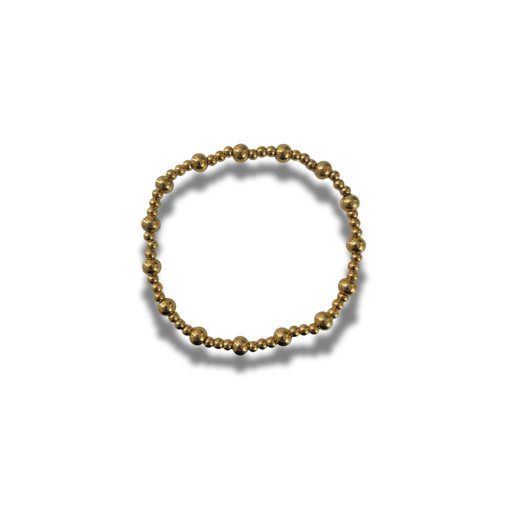 PULSERA BOLITAS DORADAS MIX
