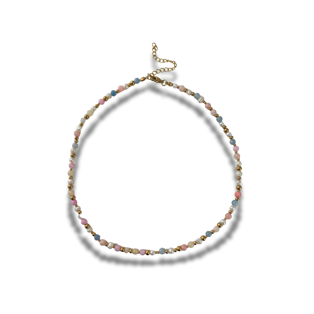 COLLAR JADES PASTEL Y PERLAS