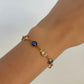 PULSERA OJOS AZUL Y CRISTAL