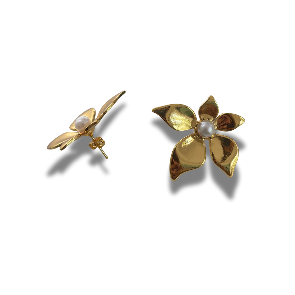 ARETES FLOR CON PERLA