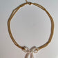 CHOKER DOBLE CON MOÑO PERLAS