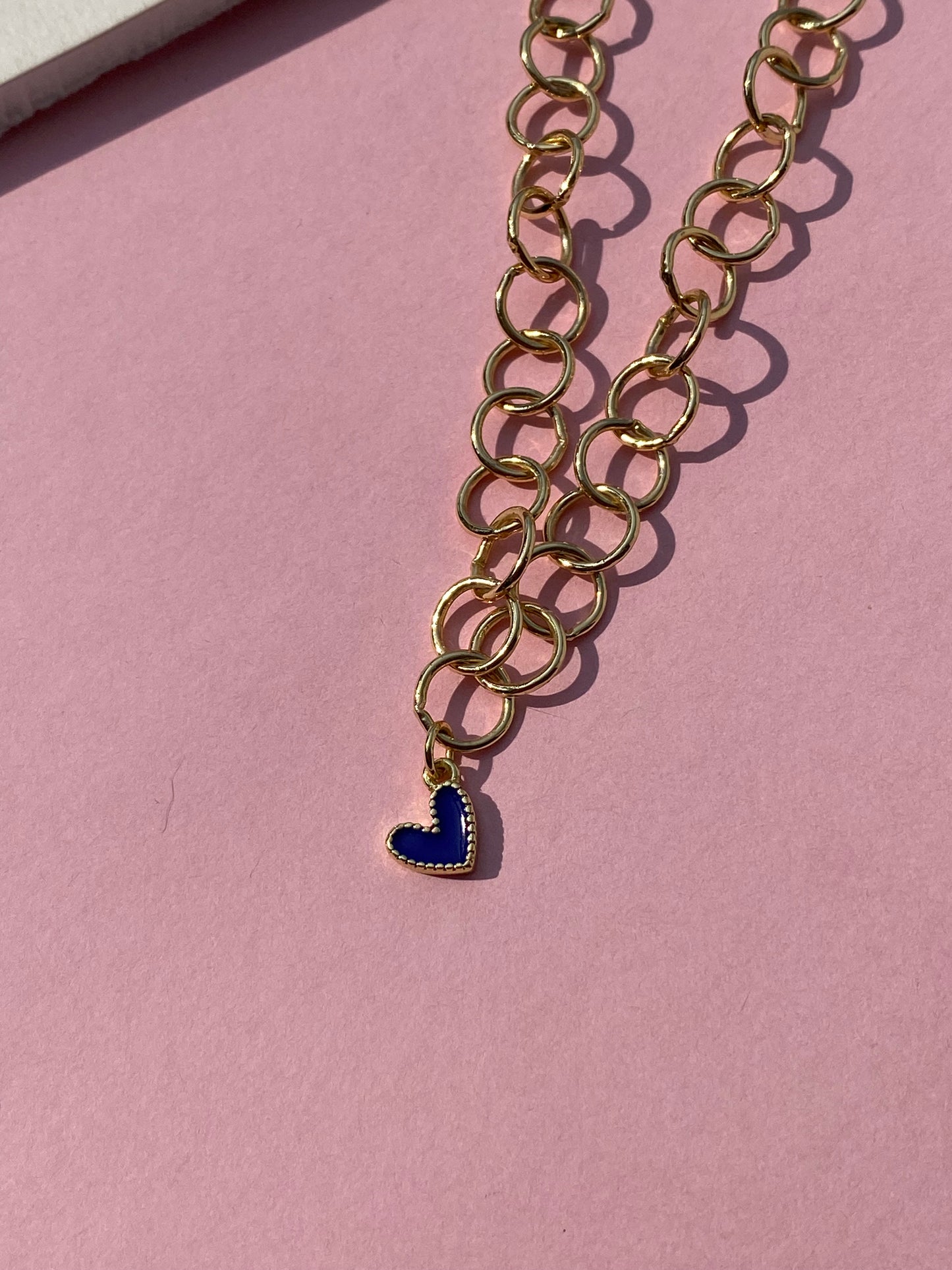 Collar dije corazón azul